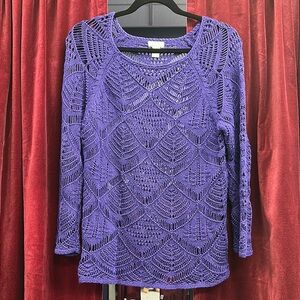 Chico's Purple Crocheted Top
